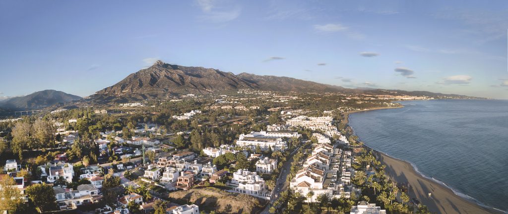 Foto con dron de la concha en Marbella
